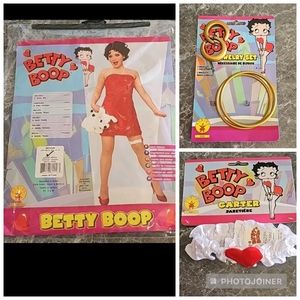 Complete Betty Boop Halloween Costume Set - Dress, Wig, Jewelry & Garter